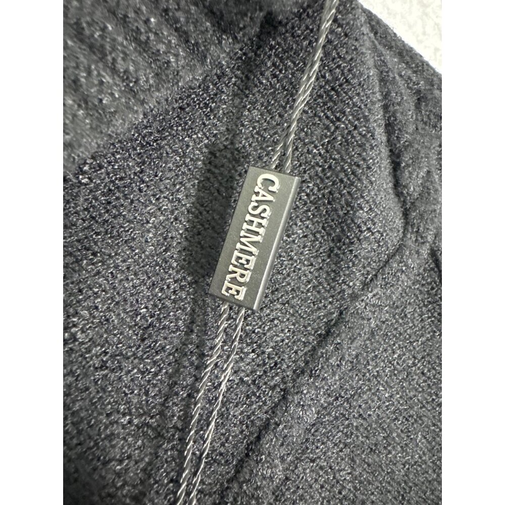 Cashmere Womens Long Black Cardigan Sweater Hoodie W/Cable Knit Pattern Soft - Picture 4 of 16